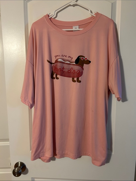 Tops - Pink "You Are My Hot Dog" Graphic Woman’s Tee with Dachshund